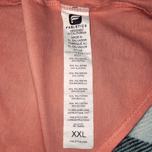 XXL | Fabletics | Sheer Long Sleeved Open Flow Blouse - Picture 6 of 6